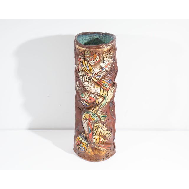 Contemporary 2012 Signed Studio Pottery Vase by Barry Unitas Barnes For Sale - Image 3 of 10