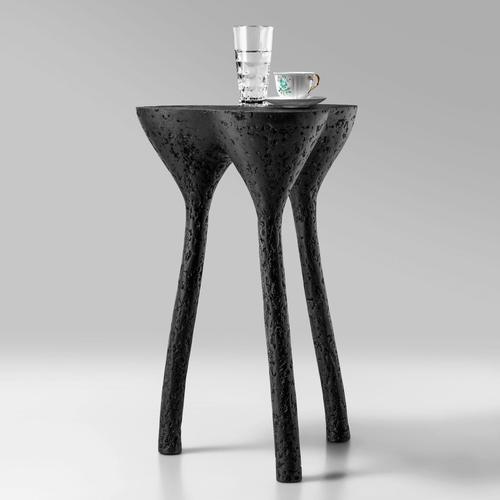 Live Edge Black Side Table or Nightstand by Donatas For Sale - Image 4 of 8