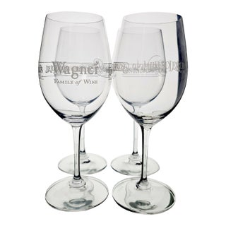 Vintage Wagner Family Reidel Wine Glass Caymus Mer Soleil Conundrum Emmolo - Set 4 For Sale