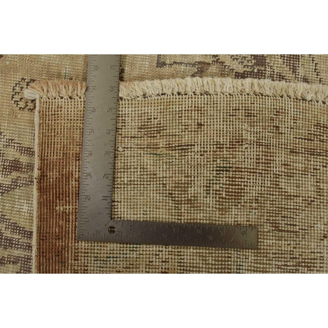 Tabriz Rug 9’7” X 11’9” Beige Wool Vintage Distressed Hand-Knotted Carpet For Sale - Image 15 of 15