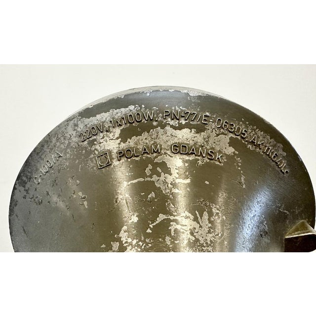 Industrial Grey Bunker Cage Light from Polam Gdansk, 1970s For Sale - Image 15 of 18