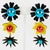 Contemporary Kenzo Black, Blue and Yellow Acrylic Floral Dangle Earrings For Sale - Image 3 of 7