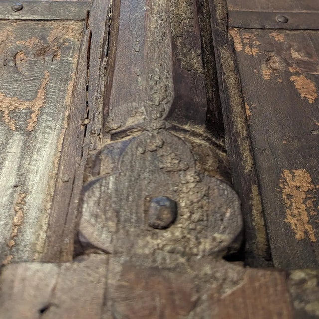 1950s Rustic Brown Solid Wood Repurposed Antique Door Coffee Table For Sale In Houston - Image 6 of 6