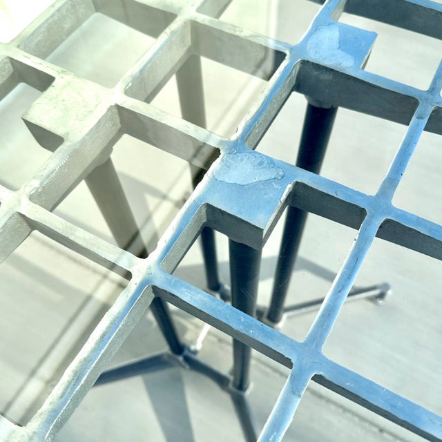 Metal 1980s Robert Josten Postmodern Aluminum & Glass Dining Table For Sale - Image 7 of 8