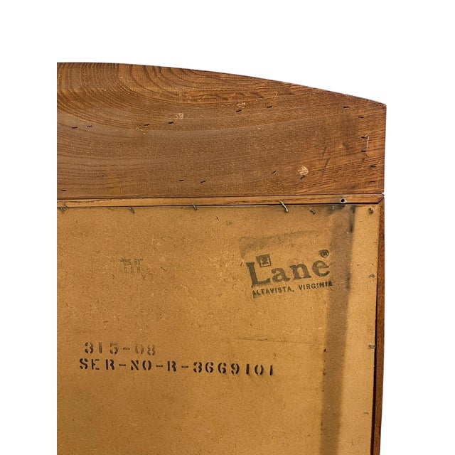 Wood 1970s Mid-Century Modern Wall Mirror by Lane Furniture With Ribbed Crest For Sale - Image 7 of 8
