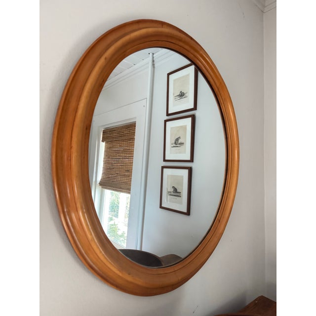 Mid-Century Modern 1952 Statton Furniture Oval Wall Mirror For Sale - Image 3 of 7