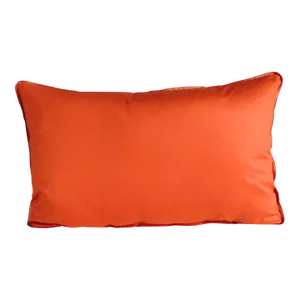 Vintage Solid Orange Satin Lumbar Decorative Pillow (S)