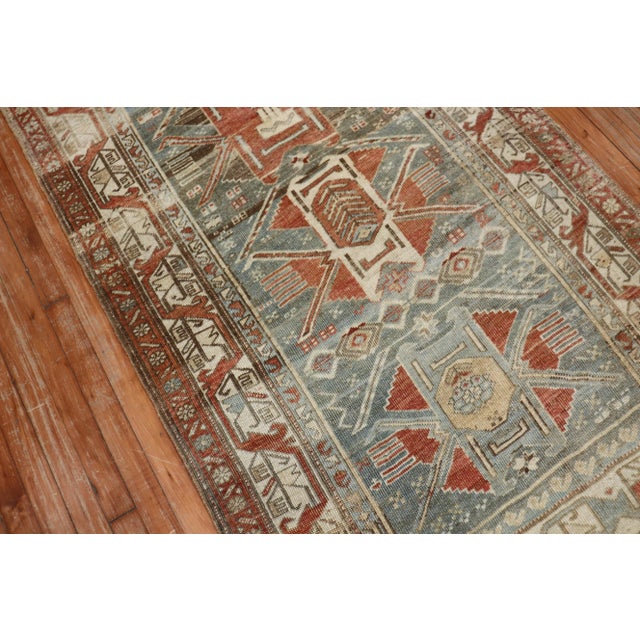 Abstract Antique Kurd Bidjar Runner, 3'7'' X 10 For Sale - Image 3 of 9