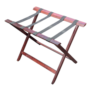 Vintage Folding Luggage Rack With Canvas Straps