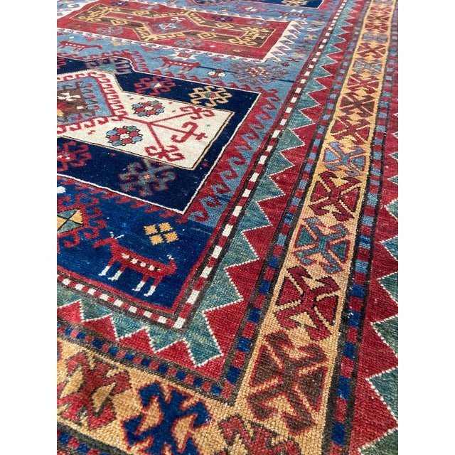 Blue Antique Caucasian Kazak Rug, 1890s For Sale - Image 8 of 18
