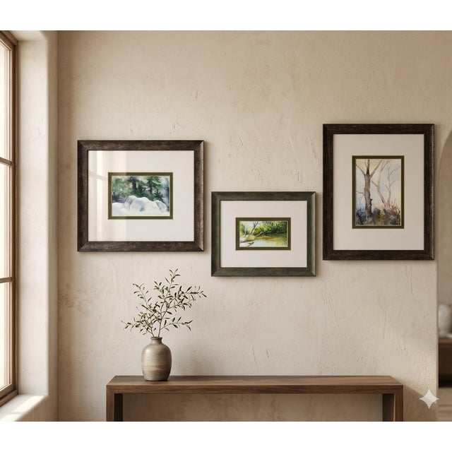 Gallery-Ready Signed Original Landscape Watercolors by PA Artists - Set of 3 Elevate your space instantly with this...