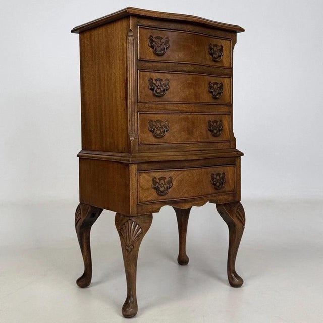 Brown Small Antique Early 20th Century Mahogany Chest of Drawers For Sale - Image 8 of 12
