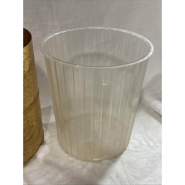 Gold Vintage Style Built Hollywood Regency Boudoir Gold Floral Poobelle For Sale - Image 8 of 8