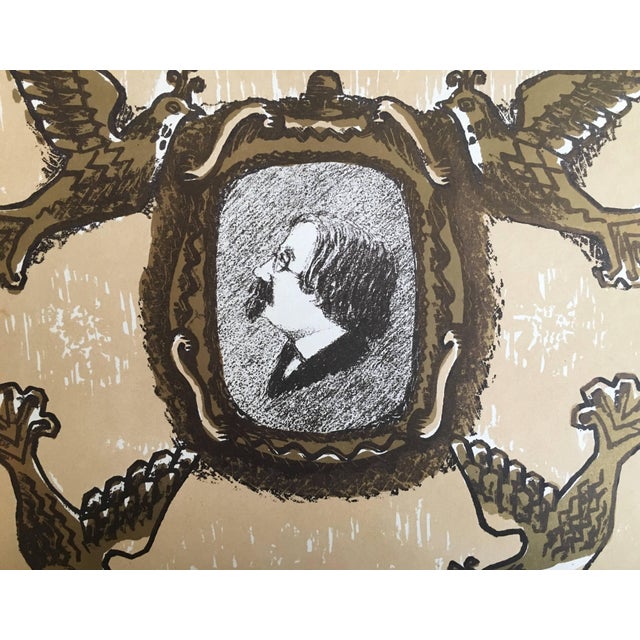 Printmaking Materials Anatoli Lvovich Kaplan, Vintage Russian Shtetl, Scene Judaica Lithograph, 1957-1961 For Sale - Image 7 of 8