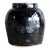 Mid-Century Vintage Black Porcelain Oil Jar With Glaze For Sale