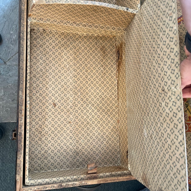 Wood Antique 1800's Dome Top Steamer Trunk For Sale - Image 7 of 13