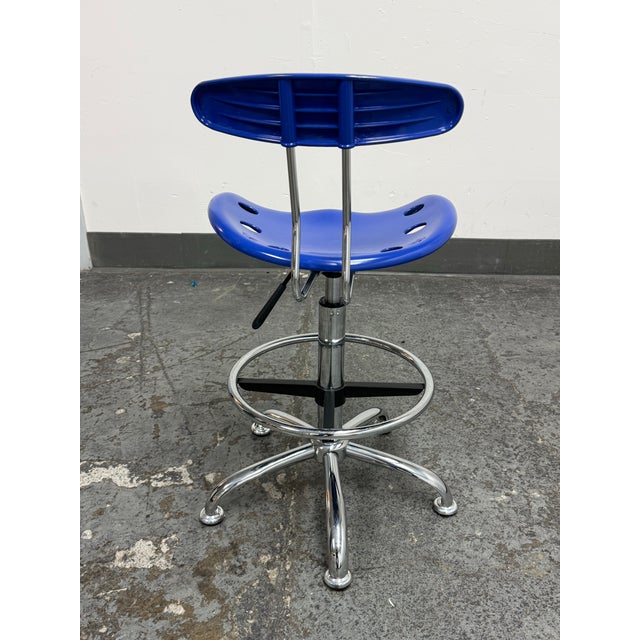 2020s Flash Furniture Tractor Seat Adjustable Drafting Stool For Sale - Image 5 of 12