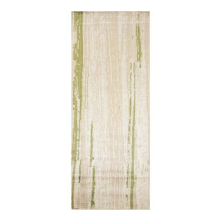 Contemporary Beige Green Runner Geometric Floral Silk Rug by Rug & Kilim For Sale