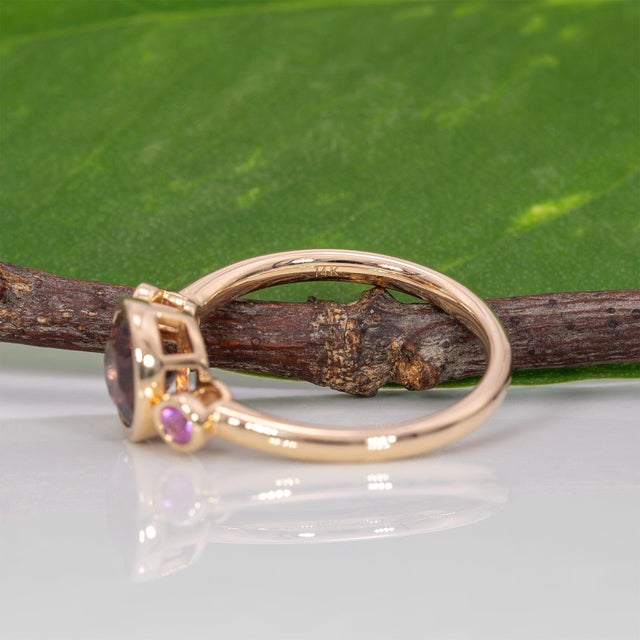 1.4Ct Red Spinel Ring With Pink Sapphire Accents: Solid 14k Gold, Size 6.75 For Sale - Image 9 of 9