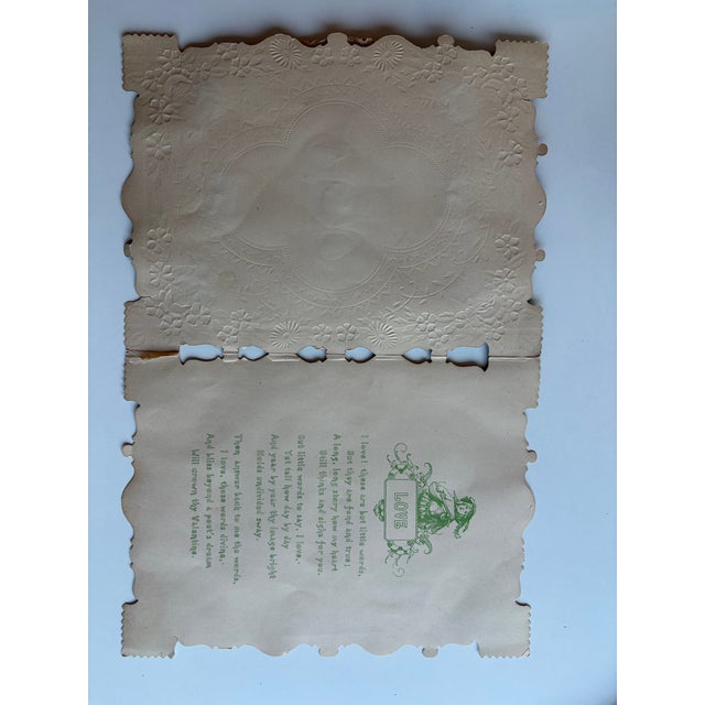 Antique Victorian 3d Die-Cut Paper Lace Valentine With Raised Cherubs, C. 1890–1905 For Sale - Image 4 of 8