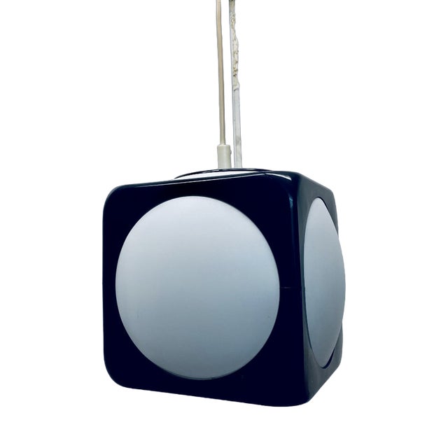 Space Age Dice Ceiling Lamp in Black by Lars Schioler for Hoyrup Lamper, 1970s For Sale