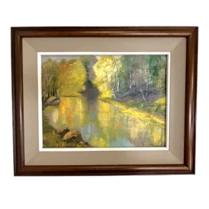 Original Julia Conay Framed Oil Painting on Board, Untitled Landscape