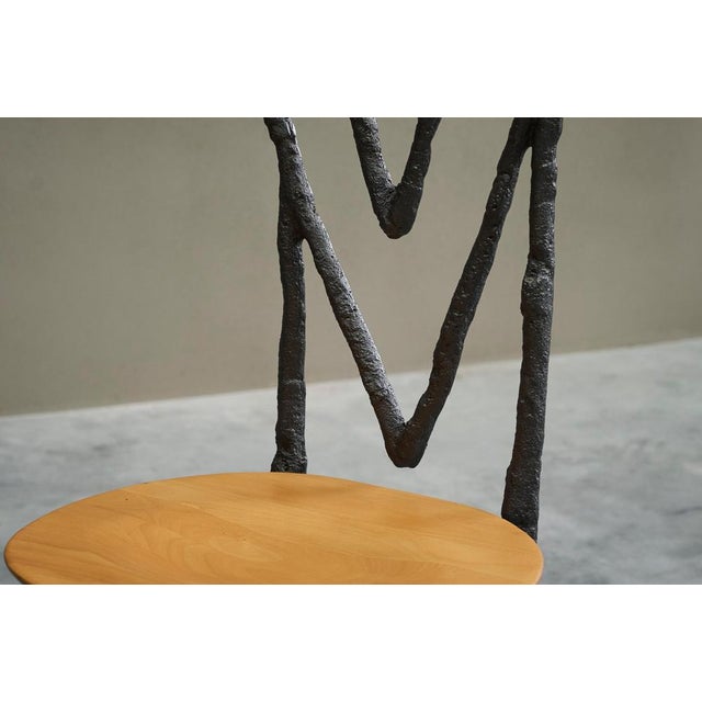 Vintage Accent Chairs in Iron and Beech by Philippe Starck, 1980s, Set of 2 For Sale - Image 9 of 18