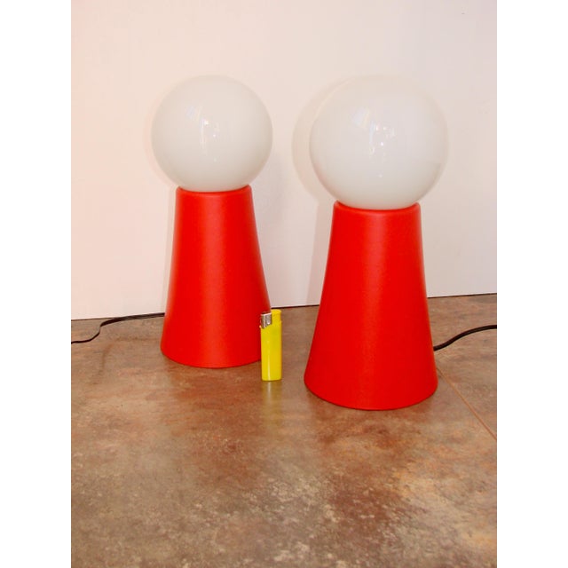 Space Age Lamps in Glass and Plastic, 1970s, Set of 2, in Very Good conditions. Designed 1970 to 1979 European Plug (up to...