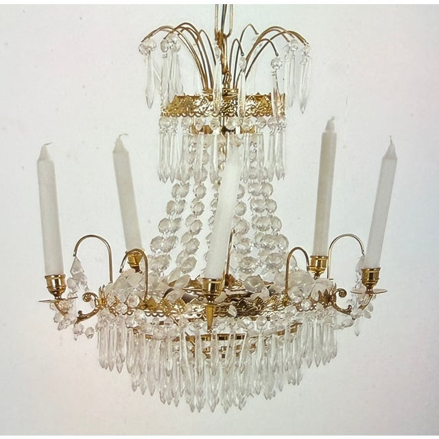 Metal Crystal Prism Chandelier, 1970s For Sale - Image 7 of 7