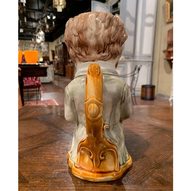 Ceramic Early 20th Century French Onnaing Barbotine Camille Pelletan Pitcher For Sale - Image 7 of 13