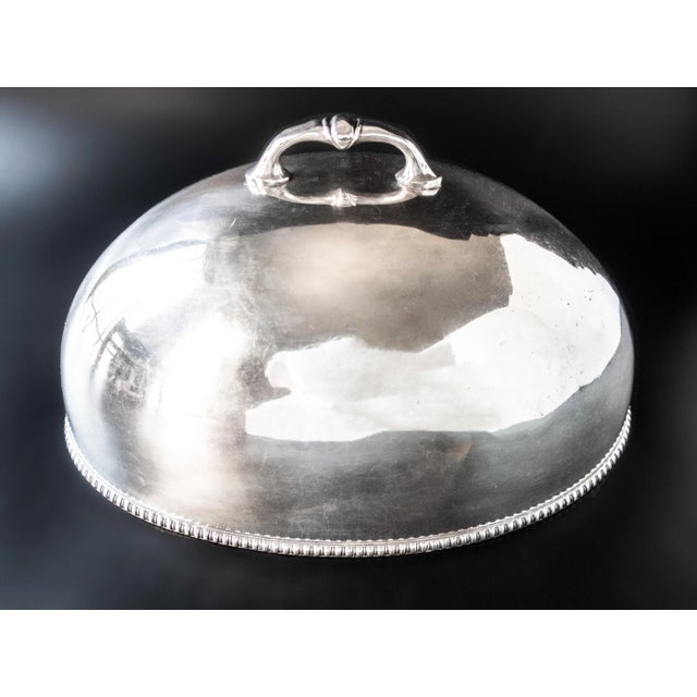 Large, antique, silver plate/ silver soldered, meat dome/ cloche by Wallace Bros, circa late 1800s. This gorgeous dome was...