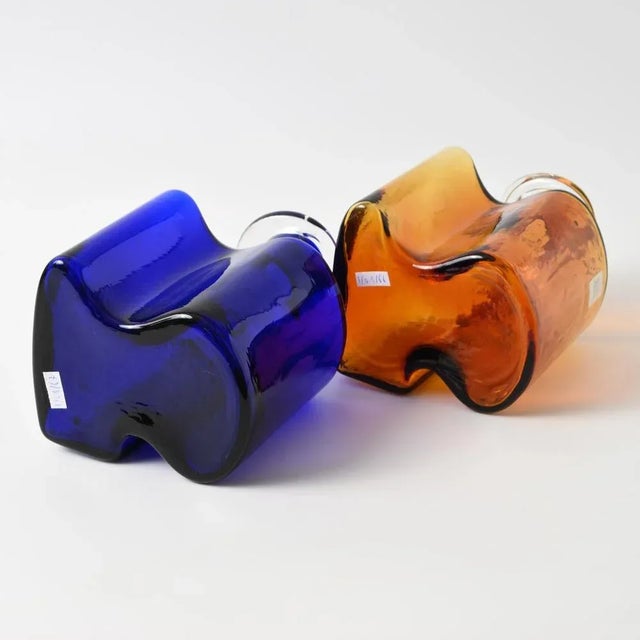 Glass Bottles by Hjordis Olsson and Charlotte Rude for Holmegaard, 1970s, Set of 2 For Sale - Image 9 of 11
