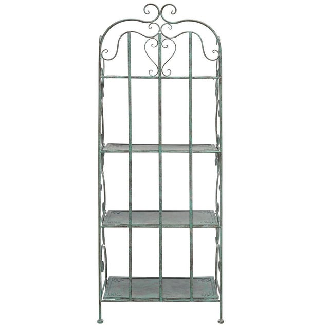 Tyrique 4 Tier Shelf Unit - Antique Dark Green For Sale - Image 10 of 12