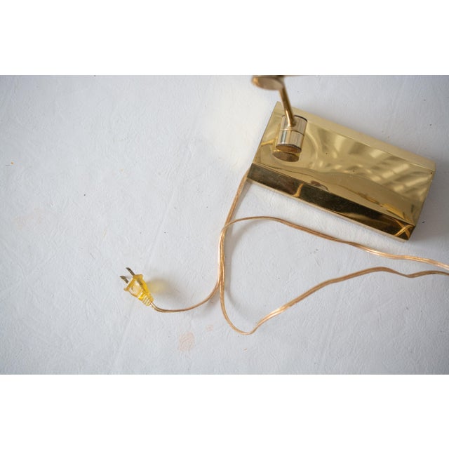 Mid-Century Polished Brass Task Desk Lamp with Dome Shade For Sale - Image 10 of 11