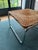 Modern 1960s Post Modern Wicker and Chrome Stool/Ottoman in the Style of Martine Bedin For Sale - Image 3 of 4