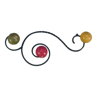 1950s French “Coat Rack” Mid-Century Modern Colored Balls & Wrought Iron For Sale