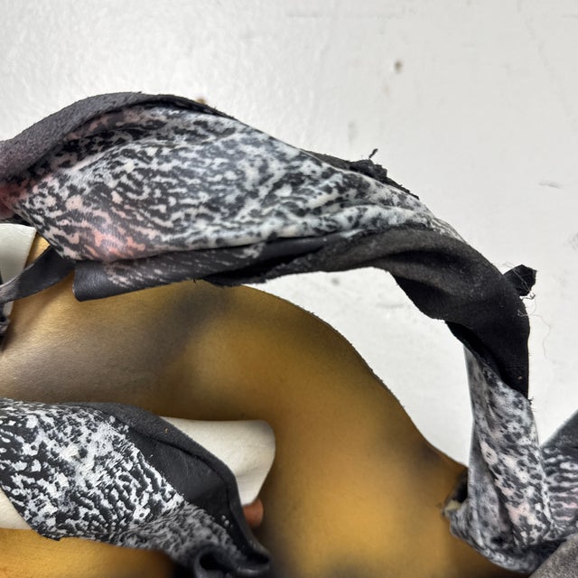 Animal Skin Dominique Caron Handmade Leather Art Mask For Sale - Image 7 of 12