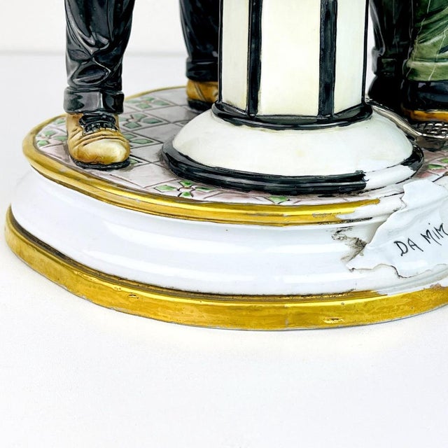 Vintage Ceramic Sculpture of Barber from Capodimonte, Italy, 1950s For Sale - Image 12 of 18