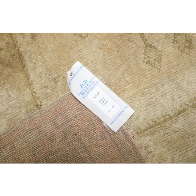Vintage Zabihi Collection Pale Turkish Oushak Wide Runner For Sale - Image 4 of 12