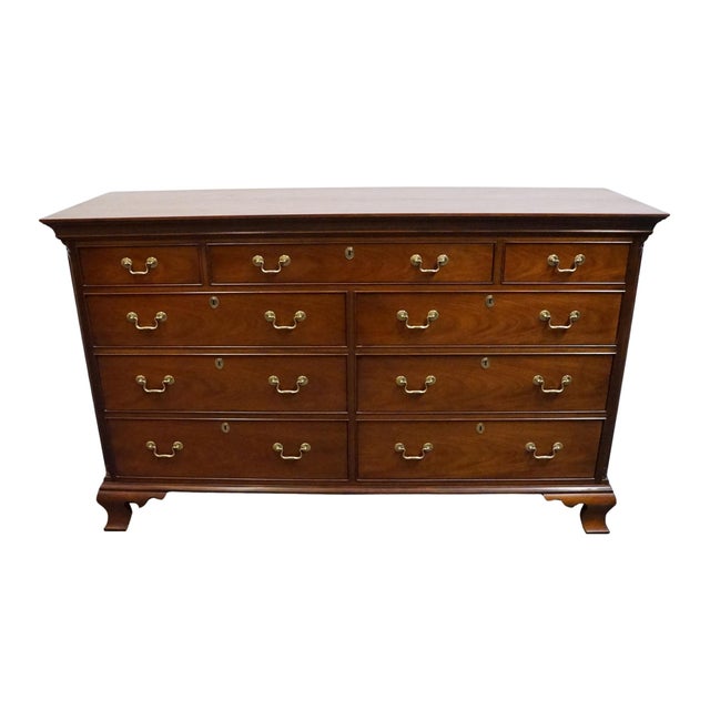 Chippendale Hickory Chair James River Collection Solid Cherry Traditional 68" Double Dresser For Sale - Image 3 of 13