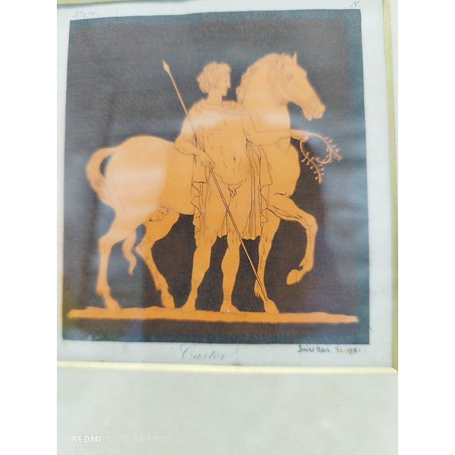 Colored Etching “Castore” by artist Jean-Baptiste-Claude-Richard de Saint-Non, complete with frame.Archaeologist,...