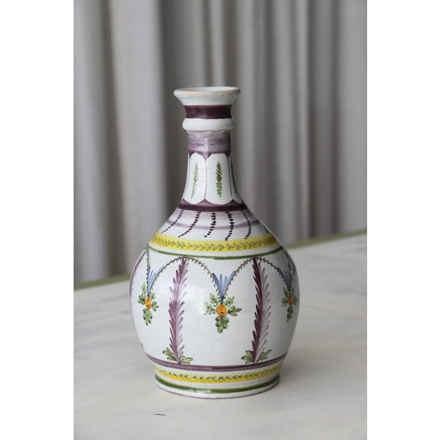 18th Century Glazed Earthenware Bottle Vase, Queen Maria I of Portugal Reign For Sale - Image 4 of 13