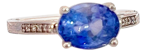 Natural Sapphire Diamond Ring 6.5 14k White Gold 2.36 TCW Certified