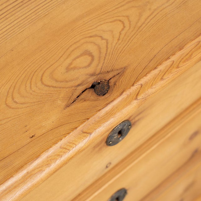 Early 20th Century Danish Pine Small Chest of Four Drawers Nightstand For Sale - Image 9 of 14
