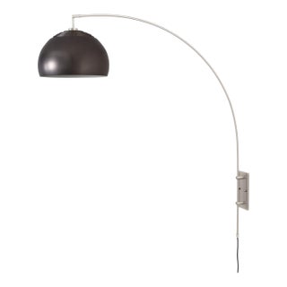 Morelli 1960s Half Dome Black Nickel by Nova of California - Modern Design, White Steel Shade For Sale