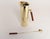 Luxurious brass-plated stainless steel cocktail pitcher with original spoon/stirrer by W.T. of Italy, ca. 1960s....