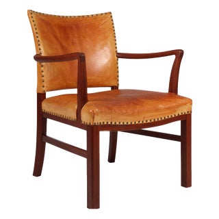 Polexim Armchair in Patinated Nature Leather by Kaare Klint, 1940s For Sale