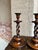 Antique English Oak Open Barley Twist Candlesticks Jacobean Pair C1890 11.0” For Sale - Image 16 of 18