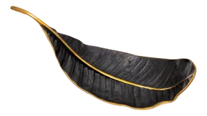 AURA LONDON Leef Decorative Black and Gold Leaf