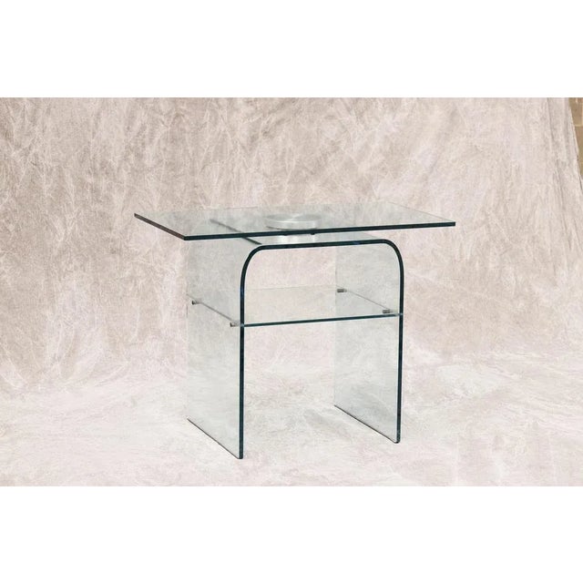 Silver Italian Mobile Table in Crystal from Fiam, 1983 For Sale - Image 8 of 10
